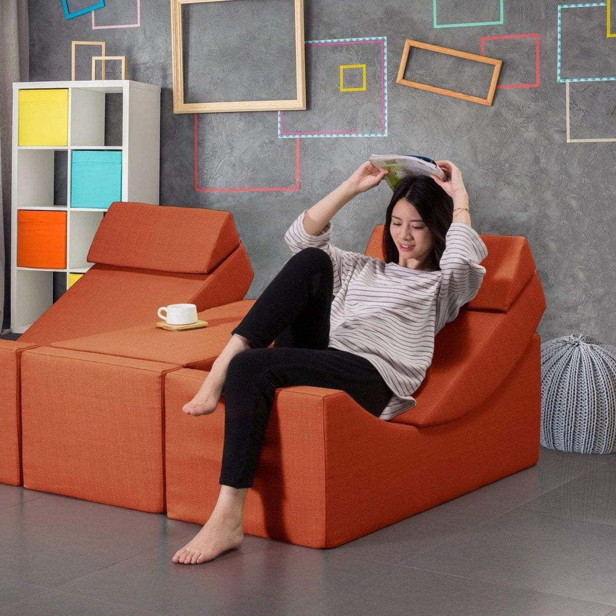 Iconic Home Enzyme Modular Chair Orange