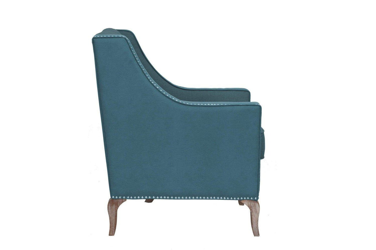 Iconic Home Ethan Tufted Faux Leather Linen Accent Club Chair 