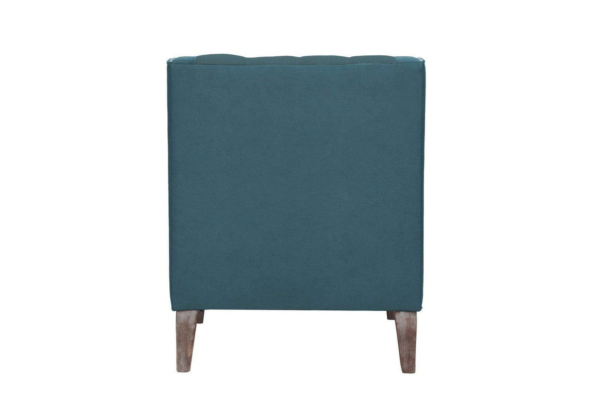 Iconic Home Ethan Tufted Faux Leather Linen Accent Club Chair 
