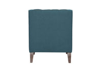 Iconic Home Ethan Tufted Faux Leather Linen Accent Club Chair 