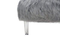 Iconic Home Fabio Faux Fur Accent Side Chair Acrylic Legs 