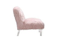 Iconic Home Fabio Faux Fur Accent Side Chair Acrylic Legs 