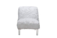 Iconic Home Fabio Faux Fur Accent Side Chair Acrylic Legs 