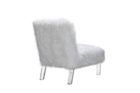 Iconic Home Fabio Faux Fur Accent Side Chair Acrylic Legs 