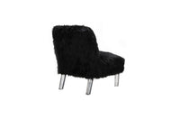 Iconic Home Fabio Faux Fur Accent Side Chair Acrylic Legs 