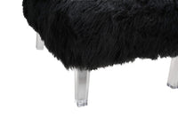 Iconic Home Fabio Faux Fur Accent Side Chair Acrylic Legs 