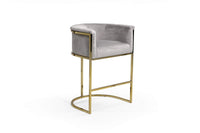 Iconic Home Finley Velvet Counter Stool Chair Gold Base 