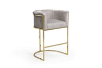 Iconic Home Finley Velvet Counter Stool Chair Gold Base 