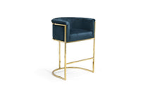 Iconic Home Finley Velvet Counter Stool Chair Gold Base 