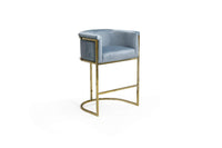 Iconic Home Finley Velvet Counter Stool Chair Gold Base 