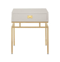 Iconic Home Genoa End Side Table With Self Closing Drawer 