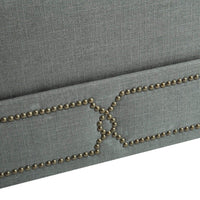 Iconic Home Gianni Linen Ottoman Nailhead Trim 