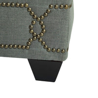 Iconic Home Gianni Linen Ottoman Nailhead Trim 