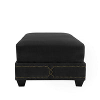 Iconic Home Gianni Linen Ottoman Nailhead Trim 