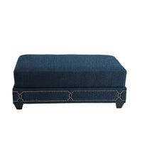 Iconic Home Gianni Linen Ottoman Nailhead Trim 