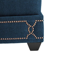 Iconic Home Gianni Linen Ottoman Nailhead Trim 