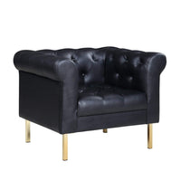 Iconic Home Giovanni Tufted PU Leather Club Chair 