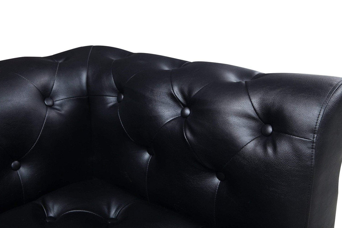 Iconic Home Giovanni Tufted PU Leather Club Chair 