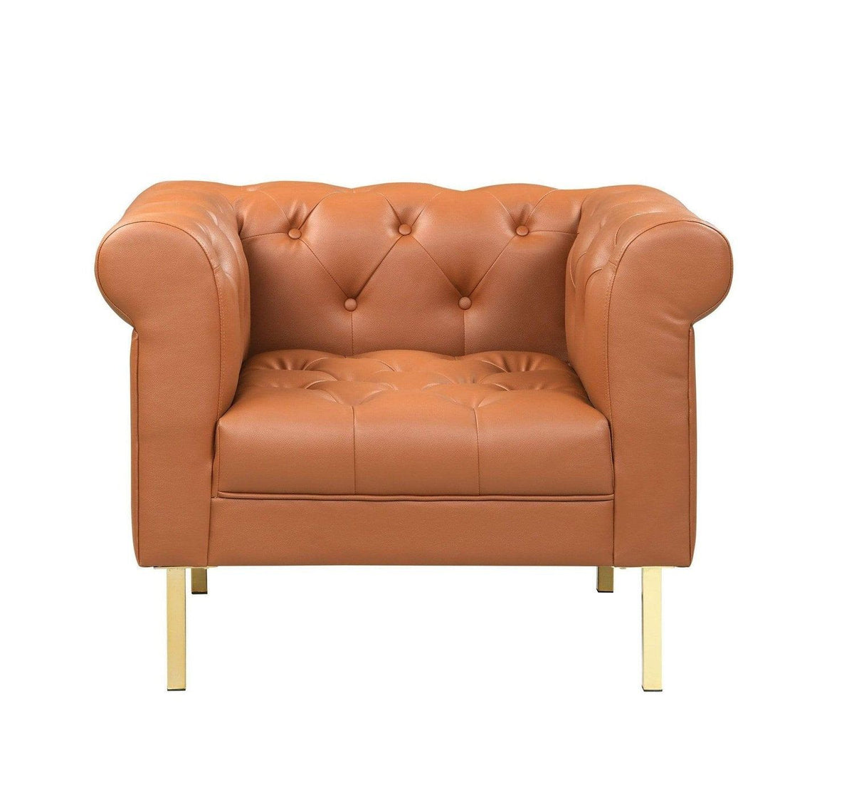 Iconic Home Giovanni Tufted PU Leather Club Chair 