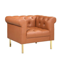 Iconic Home Giovanni Tufted PU Leather Club Chair 