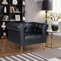 Iconic Home Giovanni Tufted PU Leather Club Chair Black