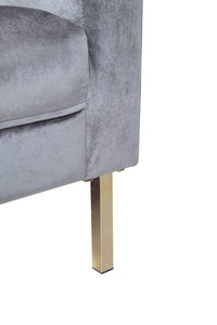 Iconic Home Giovanni Button Tufted Velvet Club Chair 