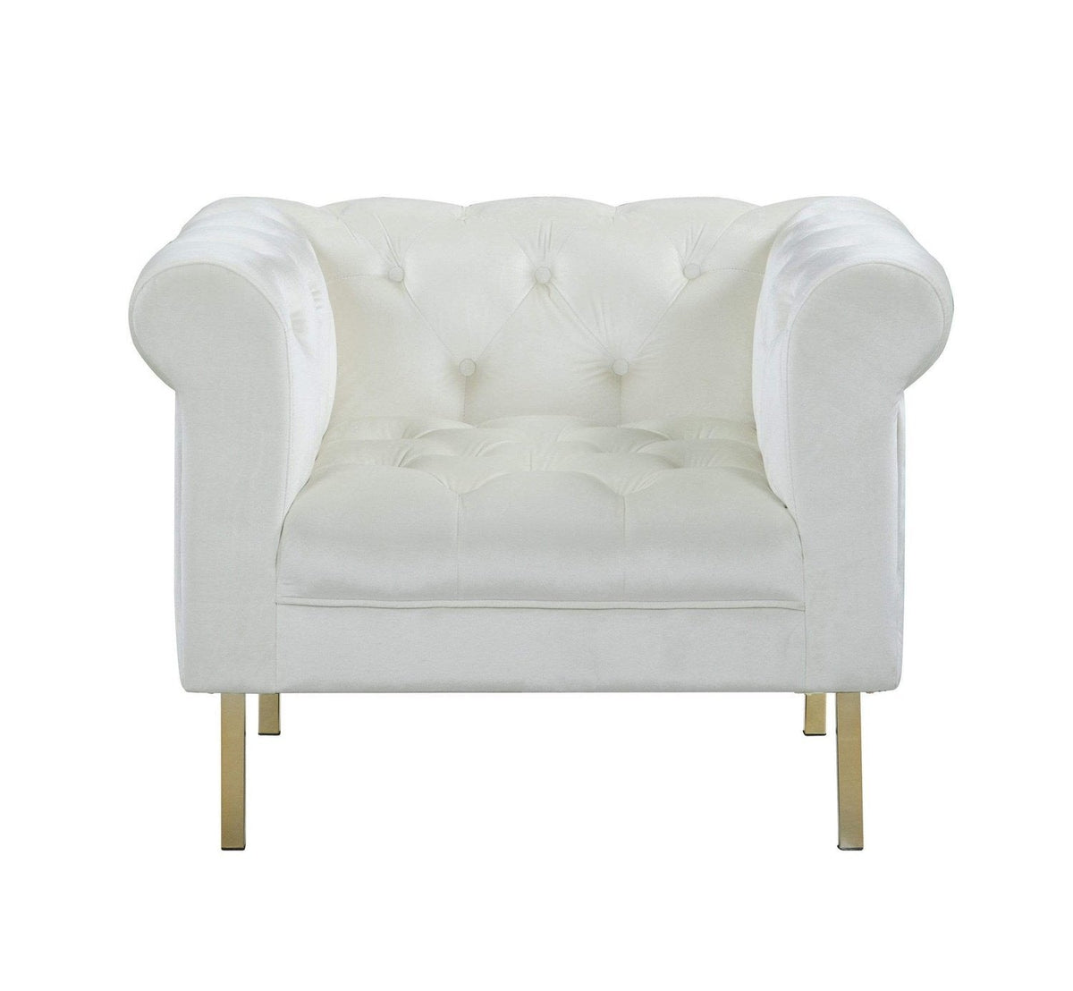 Iconic Home Giovanni Button Tufted Velvet Club Chair 