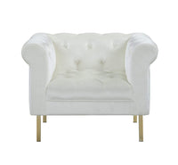 Iconic Home Giovanni Button Tufted Velvet Club Chair 