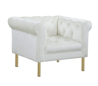 Iconic Home Giovanni Button Tufted Velvet Club Chair 