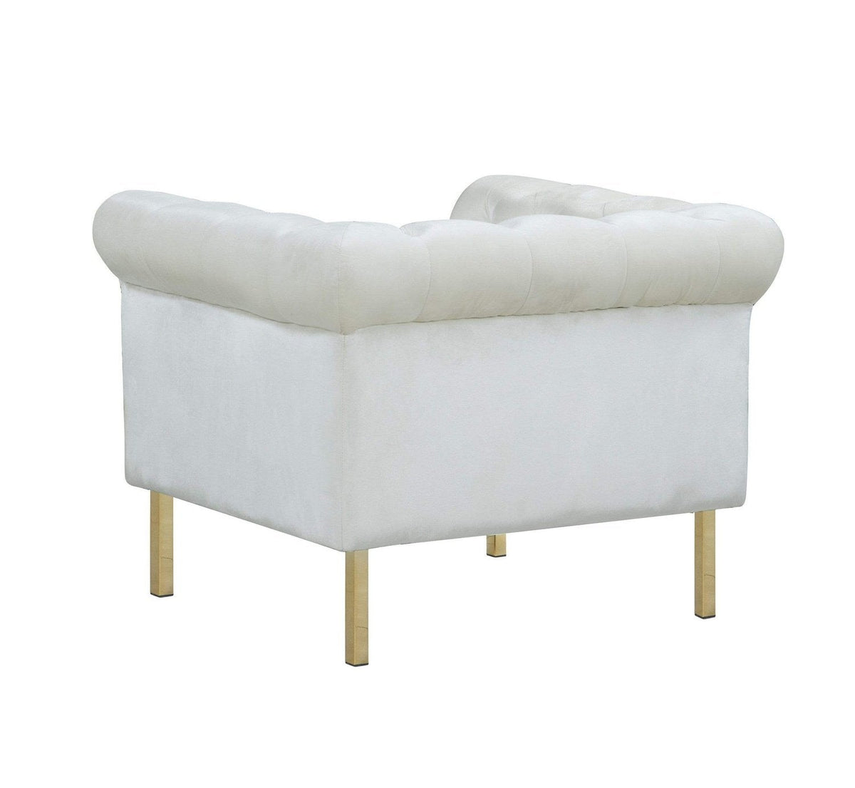 Iconic Home Giovanni Button Tufted Velvet Club Chair 
