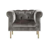 Iconic Home Giovanni Button Tufted Velvet Club Chair 
