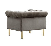 Iconic Home Giovanni Button Tufted Velvet Club Chair 