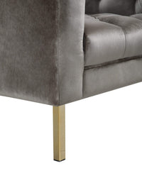 Iconic Home Giovanni Button Tufted Velvet Club Chair 