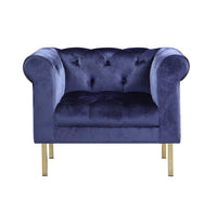 Iconic Home Giovanni Button Tufted Velvet Club Chair 