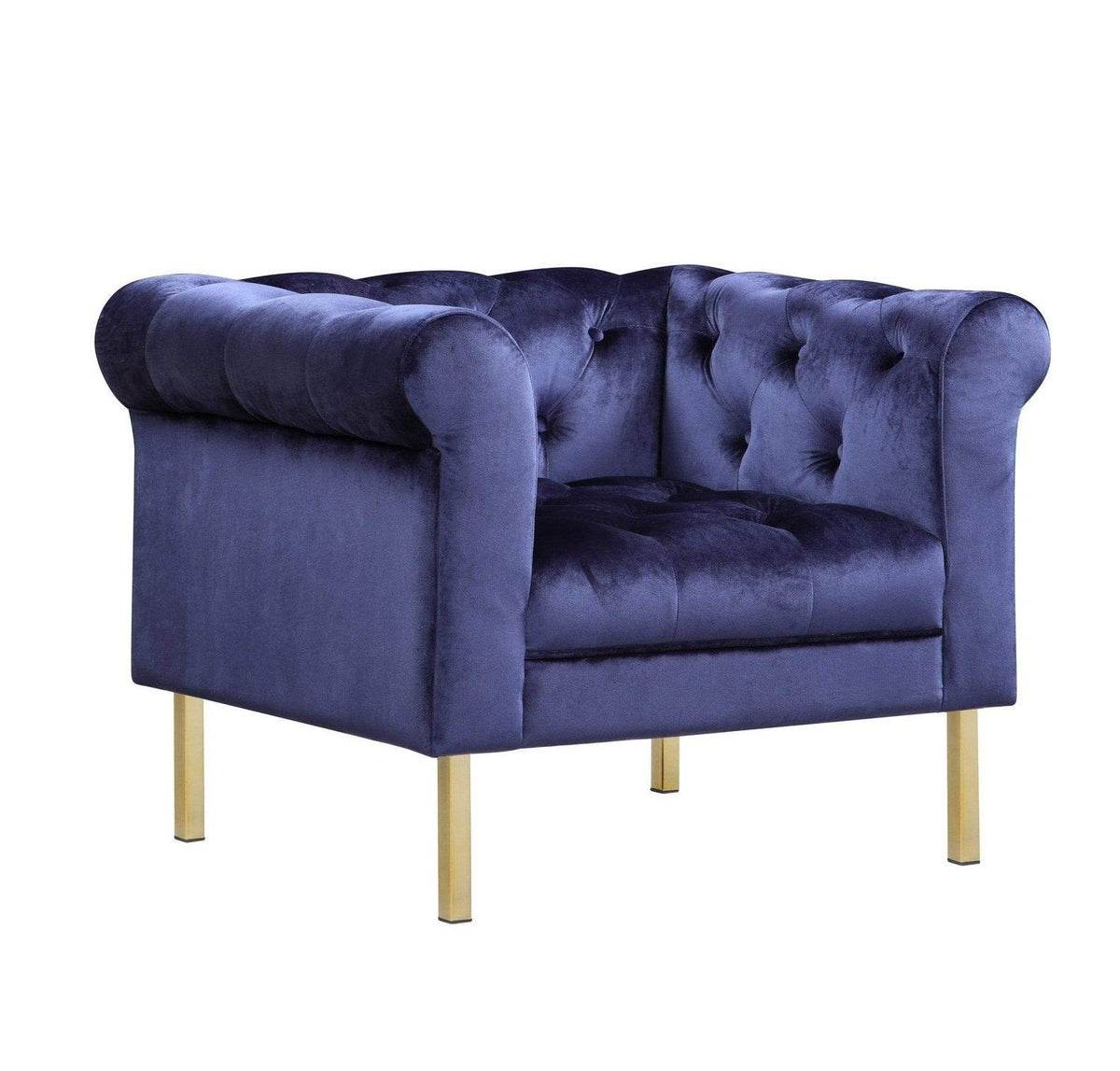 Iconic Home Giovanni Button Tufted Velvet Club Chair 