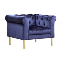 Iconic Home Giovanni Button Tufted Velvet Club Chair 
