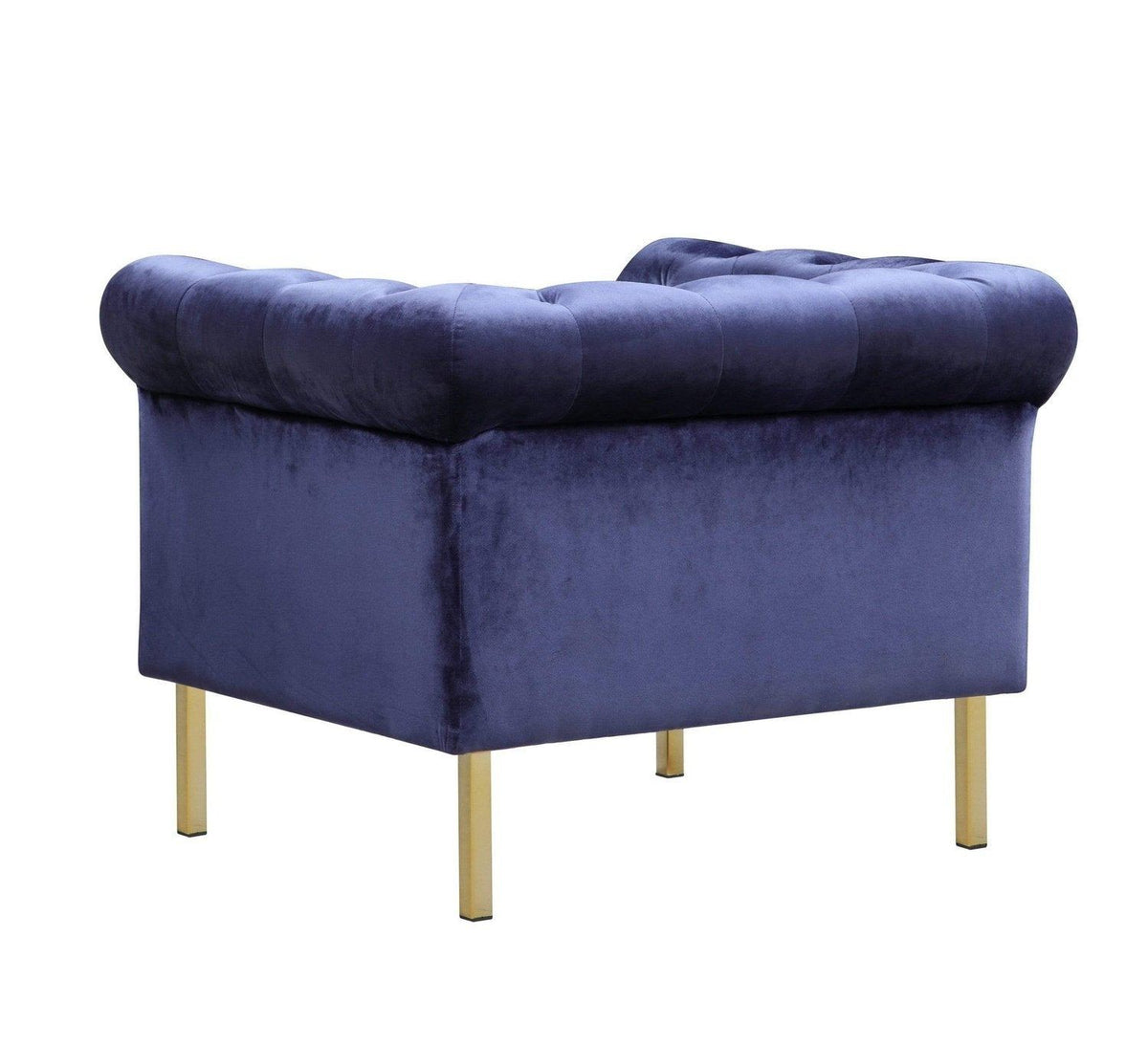 Iconic Home Giovanni Button Tufted Velvet Club Chair 