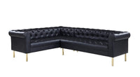 Iconic Home Giovanni Left Facing Faux Leather Sectional Sofa 