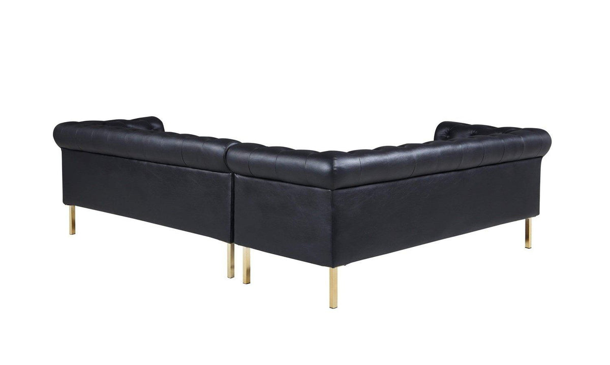Iconic Home Giovanni Left Facing Faux Leather Sectional Sofa 