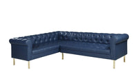 Iconic Home Giovanni Left Facing Faux Leather Sectional Sofa 