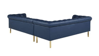 Iconic Home Giovanni Left Facing Faux Leather Sectional Sofa 