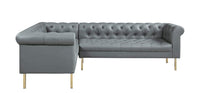 Iconic Home Giovanni Left Facing Faux Leather Sectional Sofa 