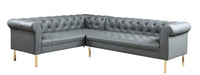 Iconic Home Giovanni Left Facing Faux Leather Sectional Sofa 