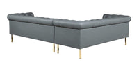 Iconic Home Giovanni Left Facing Faux Leather Sectional Sofa 
