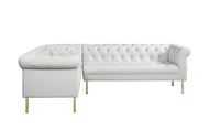 Iconic Home Giovanni Left Facing Faux Leather Sectional Sofa 