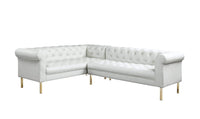 Iconic Home Giovanni Left Facing Faux Leather Sectional Sofa 