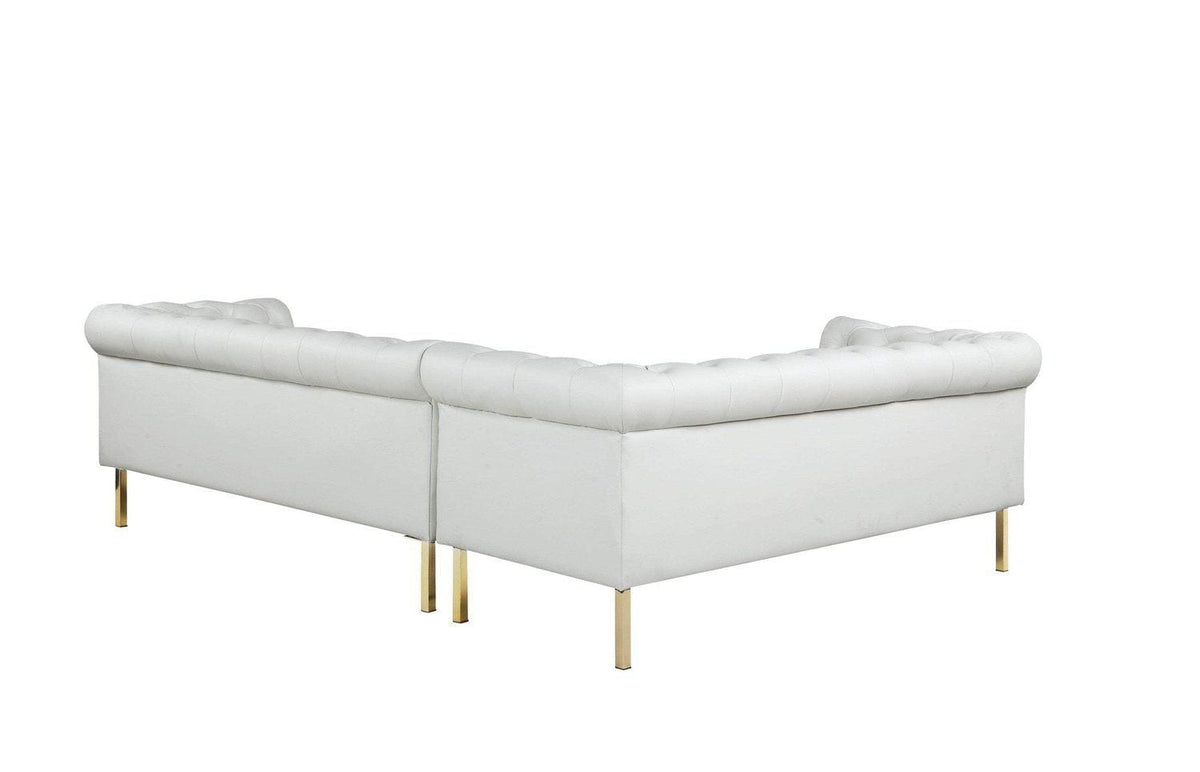 Iconic Home Giovanni Left Facing Faux Leather Sectional Sofa 