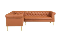 Iconic Home Giovanni Left Facing Faux Leather Sectional Sofa 