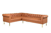 Iconic Home Giovanni Left Facing Faux Leather Sectional Sofa 