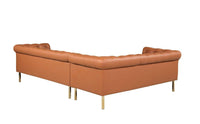 Iconic Home Giovanni Left Facing Faux Leather Sectional Sofa 